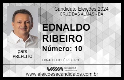 Candidato EDNALDO RIBEIRO 2024 - CRUZ DAS ALMAS - Eleições