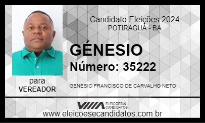 Candidato GÉNESIO 2024 - POTIRAGUÁ - Eleições