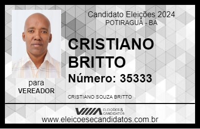 Candidato CRISTIANO BRITTO 2024 - POTIRAGUÁ - Eleições