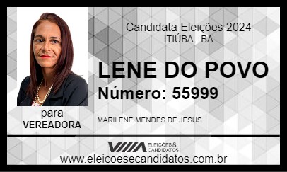 Candidato LENE DO POVO 2024 - ITIÚBA - Eleições