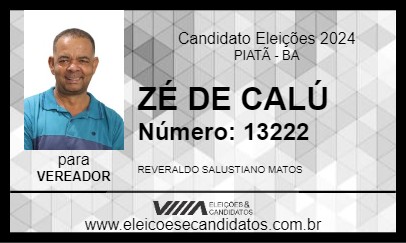 Candidato ZÉ DE CALÚ 2024 - PIATÃ - Eleições