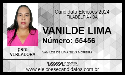 Candidato VANILDE LIMA 2024 - FILADÉLFIA - Eleições