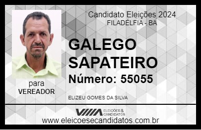 Candidato GALEGO SAPATEIRO 2024 - FILADÉLFIA - Eleições