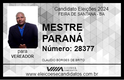 Candidato MESTRE PARANÁ 2024 - FEIRA DE SANTANA - Eleições