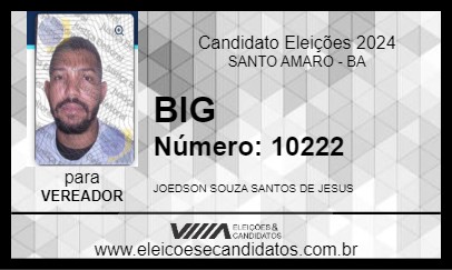 Candidato BIG 2024 - SANTO AMARO - Eleições