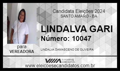 Candidato LINDALVA GARI 2024 - SANTO AMARO - Eleições