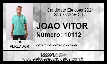 Candidato JOAO VITOR 2024 - SANTO AMARO - Eleições