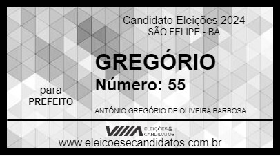 Candidato GREGÓRIO 2024 - SÃO FELIPE - Eleições