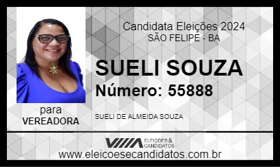 Candidato SUELI SOUZA 2024 - SÃO FELIPE - Eleições