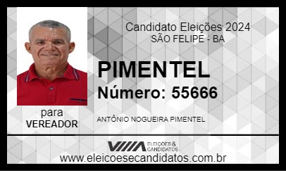 Candidato PIMENTEL 2024 - SÃO FELIPE - Eleições