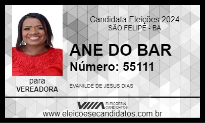 Candidato ANE DO BAR 2024 - SÃO FELIPE - Eleições