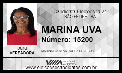 Candidato MARINA UVA 2024 - SÃO FELIPE - Eleições