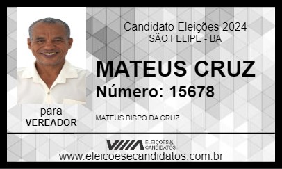 Candidato MATEUS CRUZ 2024 - SÃO FELIPE - Eleições