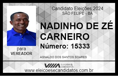 Candidato NADINHO DE ZÉ CARNEIRO 2024 - SÃO FELIPE - Eleições