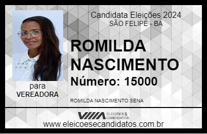 Candidato ROMILDA NASCIMENTO 2024 - SÃO FELIPE - Eleições