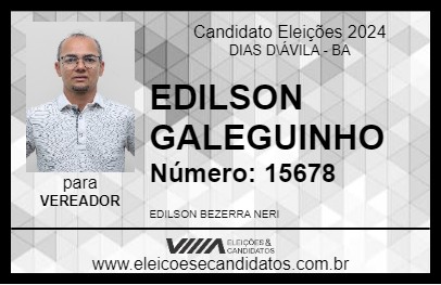 Candidato GALEGUINHO DO BAR 2024 - DIAS D\ÁVILA - Eleições