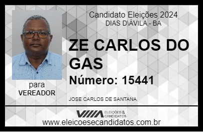 Candidato ZÉ CARLOS DO GÁS 2024 - DIAS D\ÁVILA - Eleições