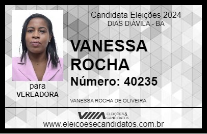 Candidato VANESSA ROCHA 2024 - DIAS D\ÁVILA - Eleições