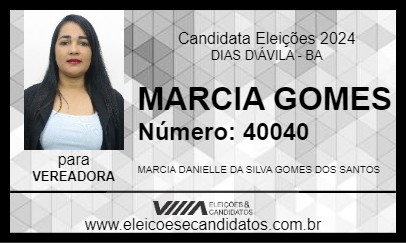 Candidato MARCIA GOMES 2024 - DIAS D\ÁVILA - Eleições