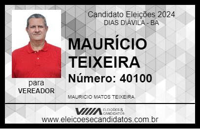 Candidato MAURÍCIO TEIXEIRA 2024 - DIAS D\ÁVILA - Eleições