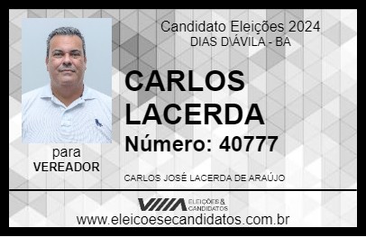 Candidato CARLOS LACERDA 2024 - DIAS D\ÁVILA - Eleições