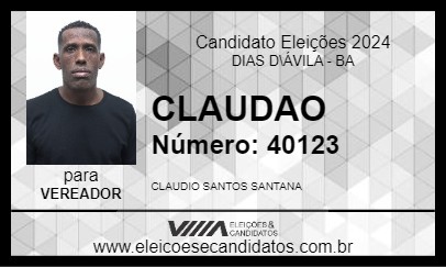 Candidato CLAUDÃO 2024 - DIAS D\ÁVILA - Eleições