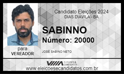 Candidato SABINNO 2024 - DIAS D\ÁVILA - Eleições