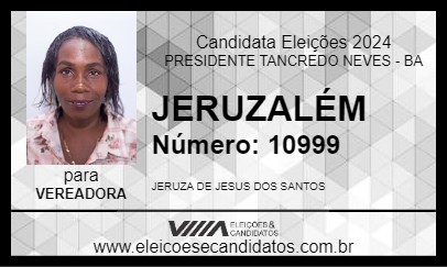 Candidato JERUZALÉM 2024 - PRESIDENTE TANCREDO NEVES - Eleições