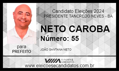 Candidato NETO CAROBA 2024 - PRESIDENTE TANCREDO NEVES - Eleições