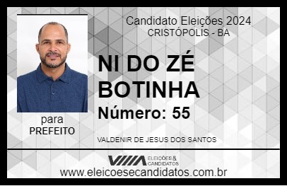 Candidato NI DO ZÉ BOTINHA 2024 - CRISTÓPOLIS - Eleições