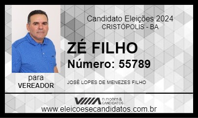 Candidato ZÉ FILHO 2024 - CRISTÓPOLIS - Eleições