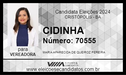 Candidato CIDINHA 2024 - CRISTÓPOLIS - Eleições