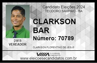 Candidato CLARKSON BAR 2024 - TEODORO SAMPAIO - Eleições