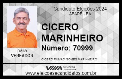 Candidato CICERO MARINHEIRO 2024 - ABARÉ - Eleições