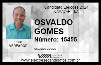 Candidato OSVALDO GOMES 2024 - CAMAÇARI - Eleições