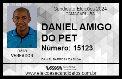 Candidato DANIEL AMIGO DO PET 2024 - CAMAÇARI - Eleições