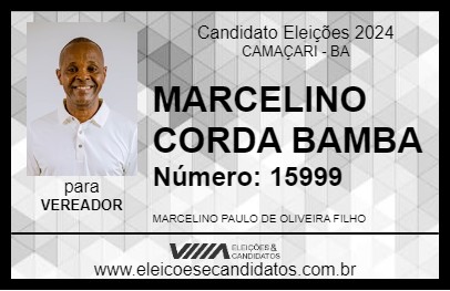 Candidato MARCELINO CORDA BAMBA 2024 - CAMAÇARI - Eleições