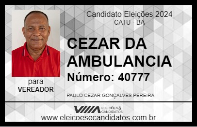 Candidato CEZAR MOTORISTA 2024 - CATU - Eleições