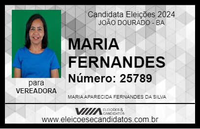 Candidato MARIA FERNANDES 2024 - JOÃO DOURADO - Eleições