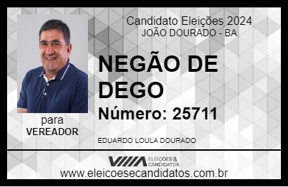 Candidato NEGÃO DE DEGO 2024 - JOÃO DOURADO - Eleições