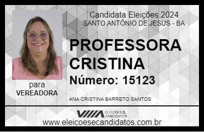 Candidato PROFESSORA CRISTINA 2024 - SANTO ANTÔNIO DE JESUS - Eleições