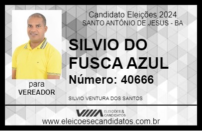 Candidato SILVIO DO FUSCA AZUL 2024 - SANTO ANTÔNIO DE JESUS - Eleições