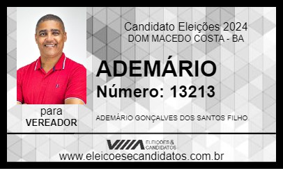 Candidato ADEMÁRIO 2024 - DOM MACEDO COSTA - Eleições