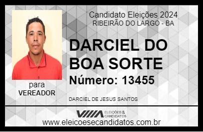 Candidato DARCIEL DO BOA SORTE 2024 - RIBEIRÃO DO LARGO - Eleições