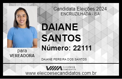 Candidato DAIANE SANTOS 2024 - ENCRUZILHADA - Eleições