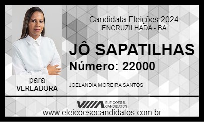 Candidato JÔ SAPATILHAS 2024 - ENCRUZILHADA - Eleições