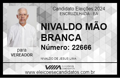 Candidato NIVALDO MÃO BRANCA 2024 - ENCRUZILHADA - Eleições