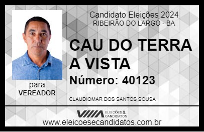 Candidato CAU DO TERRA A VISTA 2024 - RIBEIRÃO DO LARGO - Eleições