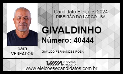 Candidato GIVALDINHO 2024 - RIBEIRÃO DO LARGO - Eleições