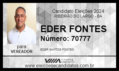 Candidato EDER FONTES 2024 - RIBEIRÃO DO LARGO - Eleições